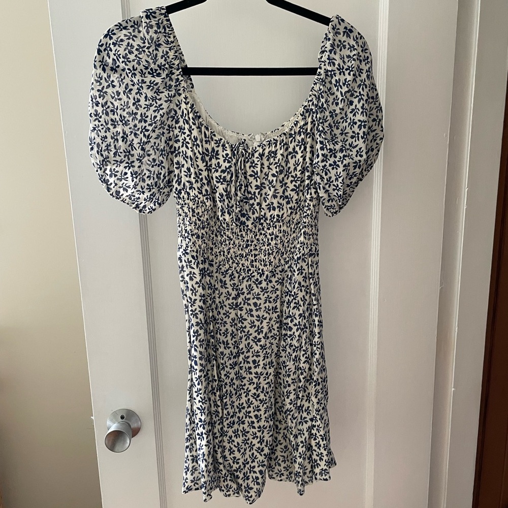 Reformation blue & white mini dress - size 6 - never been worn